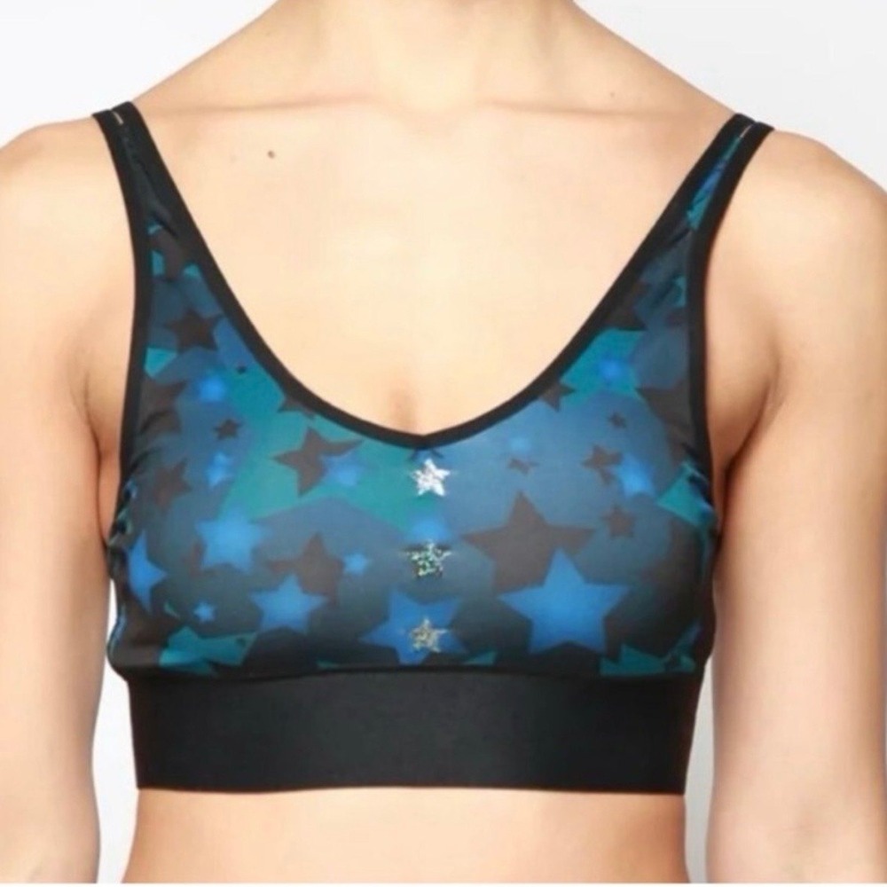 Ultracor Nova Sports Bra Starlight Star Print Blue Black Women's Size M